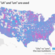 Image for article titled Um, here’s an, uh, map that shows where Americans use “um” vs. “uh”